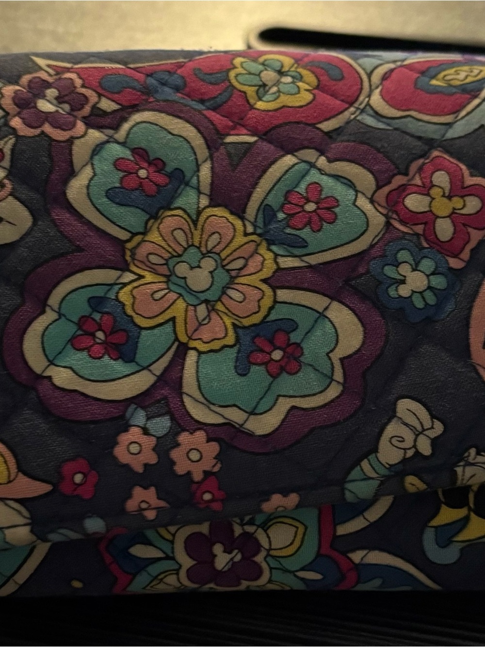 Vera Bradley Quilted Floral Wallet in Navy, Pink, Turquoise - Picture 5 of 5